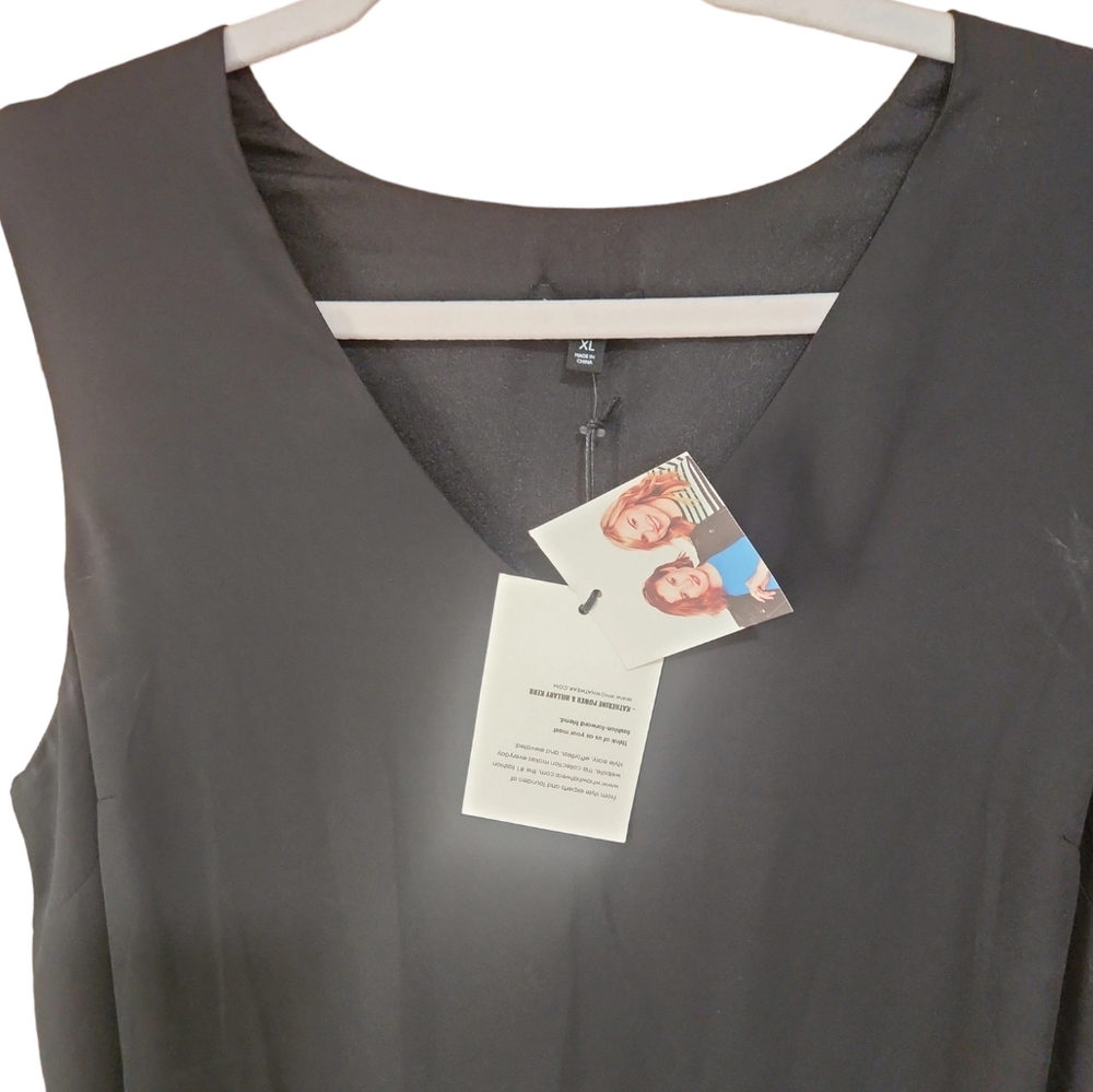 XL Who What Wear Black Sheath Dress with lace hem BNWT - Picture 4 of 8